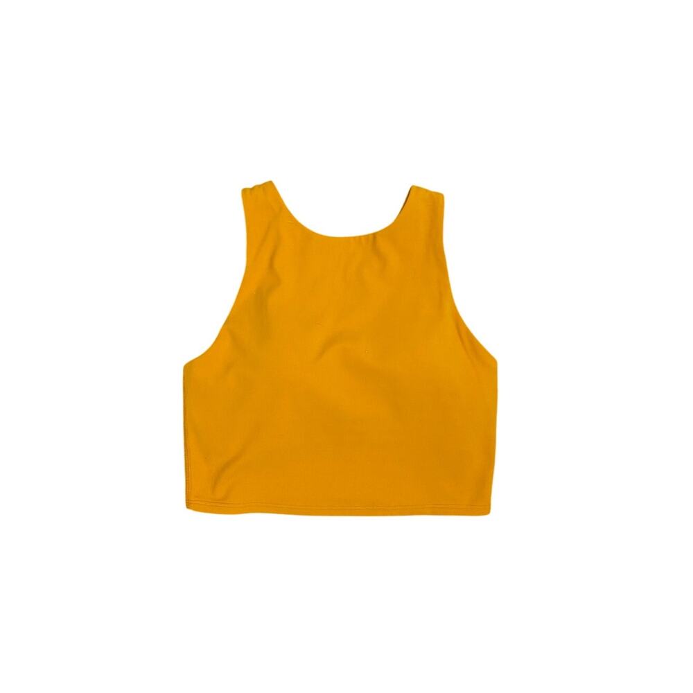 Athleta Mustard Yellow Crop Racerback Activewear Crop Tank Top Size XS